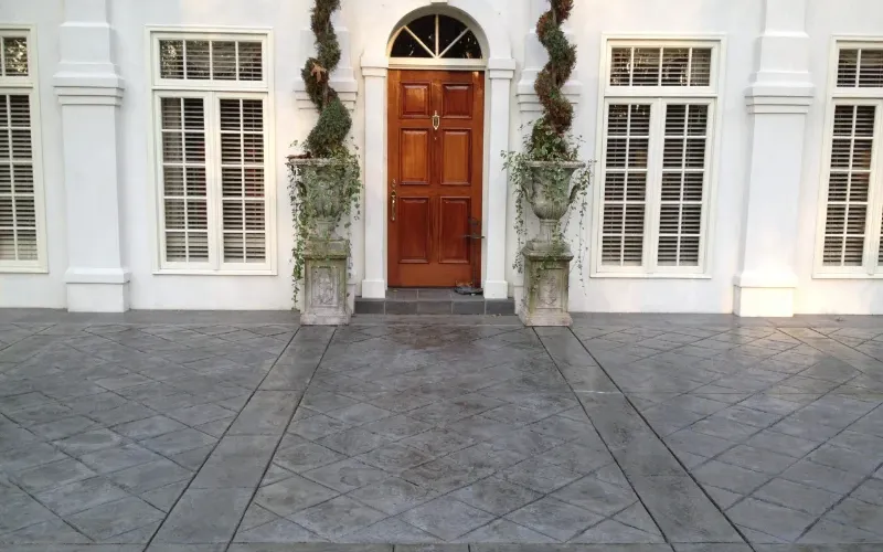 Decorative concrete showing a custom finish.