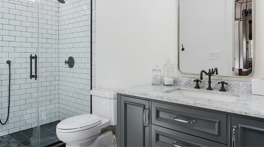 Modern bathroom remodel and new vanity.