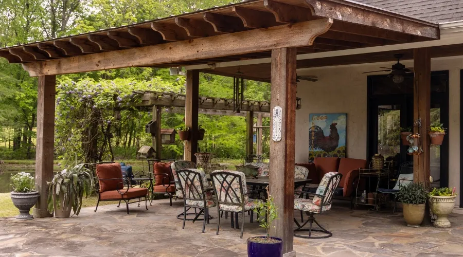 Freshly renovated outdoor patio.