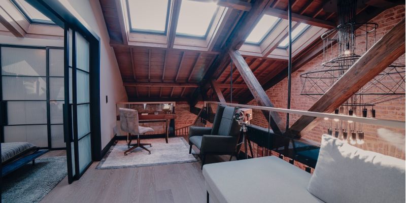 Attic space is made more useable after remodeling.